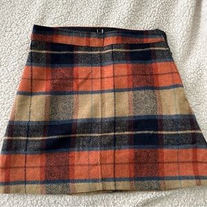lulus beige plaid mini skirt